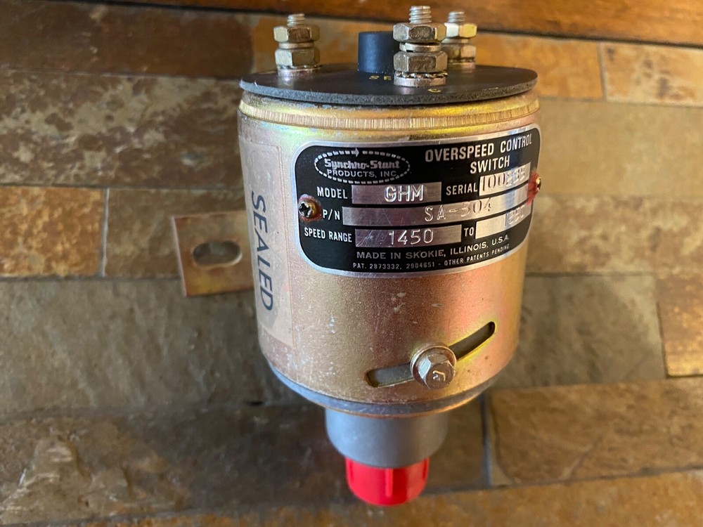 ( 1 ) Synchro-Start Gas Turbine Engine Governor Overspeed Control Switch SA-504
