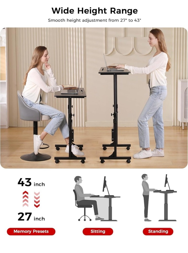 Adjustable Height Desk Manual Adjustable Desk Black Or White
