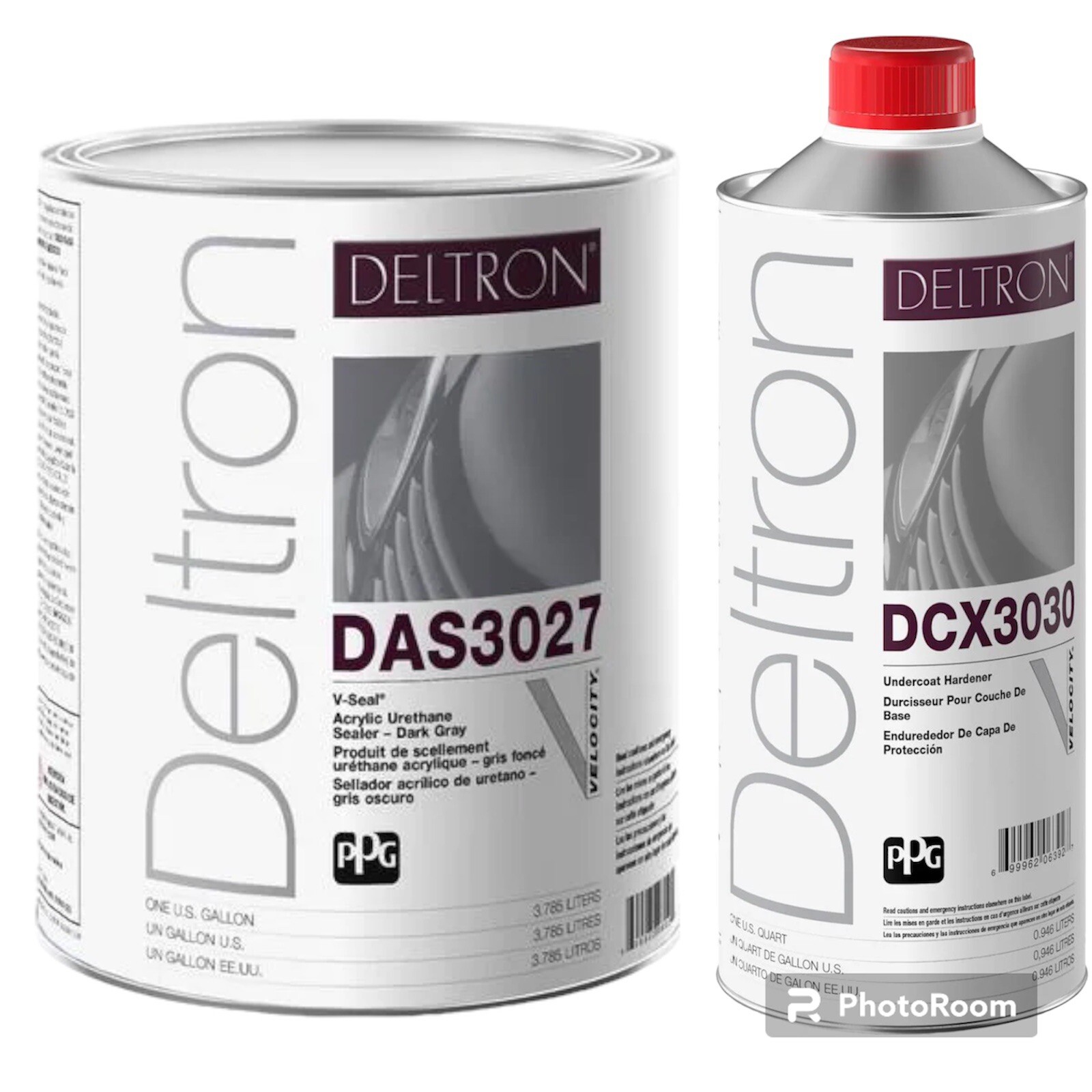 DAS3027 Deltron PPG Acrylic Urethane Sealer Dark Gray Gallon DCX3030 Hardener Qt