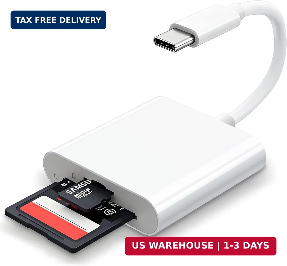 USB C SD Card Reader for iPhone 15 16/iPad/MacBook/Mac,Type C Memory Trail Camer