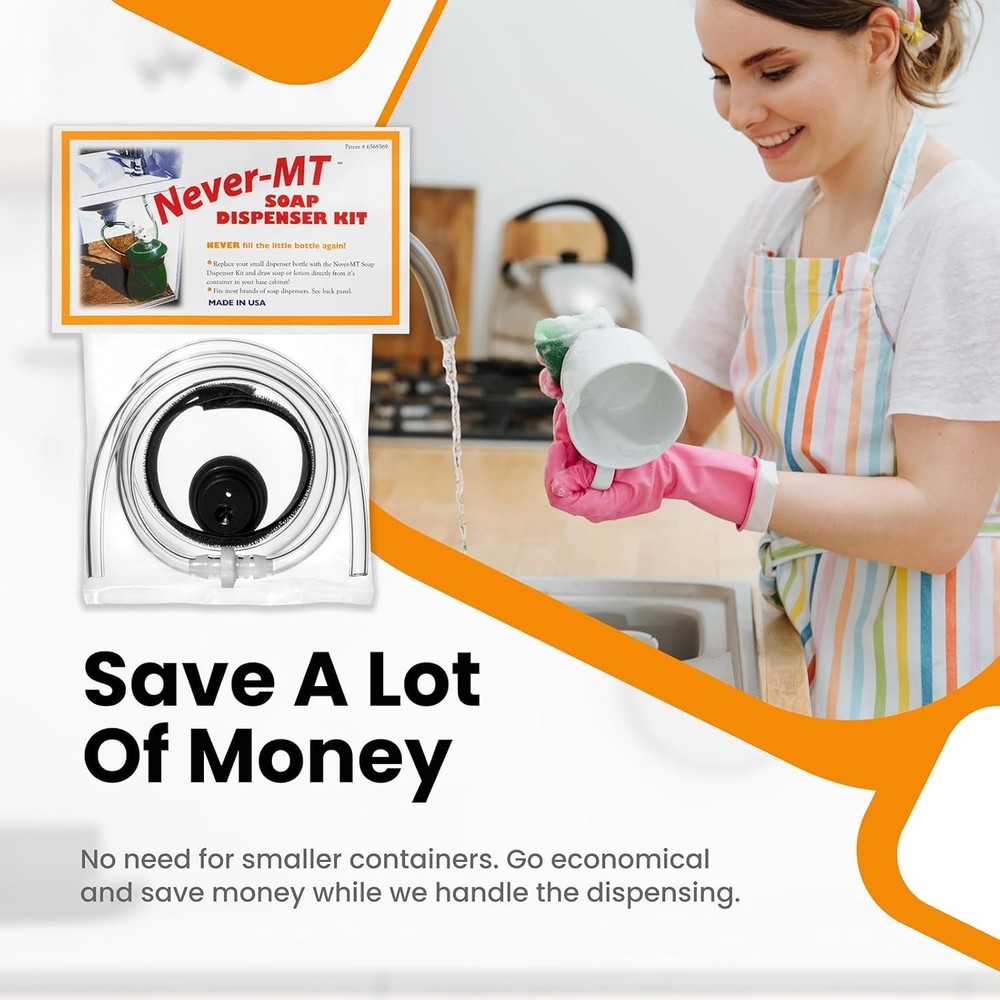 Never-MT: The Soap Dispenser Conversion Kit for Always-Filled Soap Access