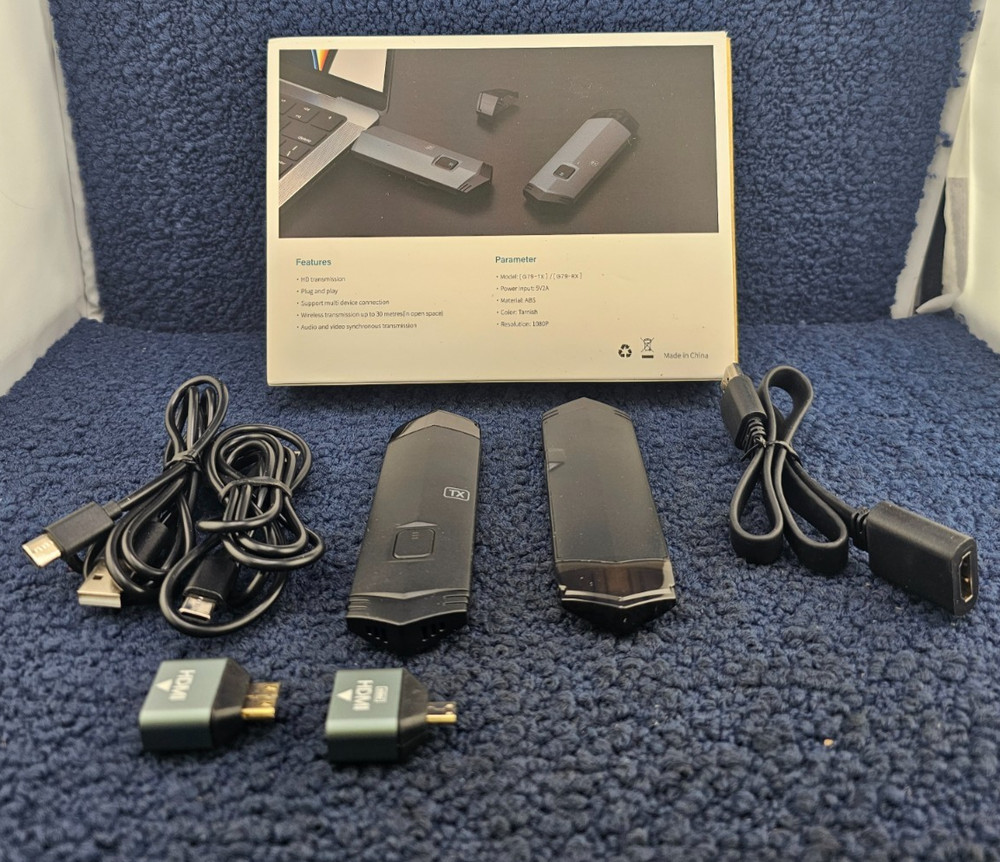 G79-TX G79-RX Wireless HD Transmitter & Receiver, 1080P Resolution, 5V2A Input