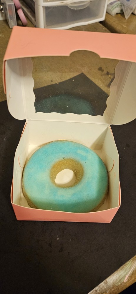 Taba Squishy Donut Shape With Flocking Powder. Handmade- Non Sticky