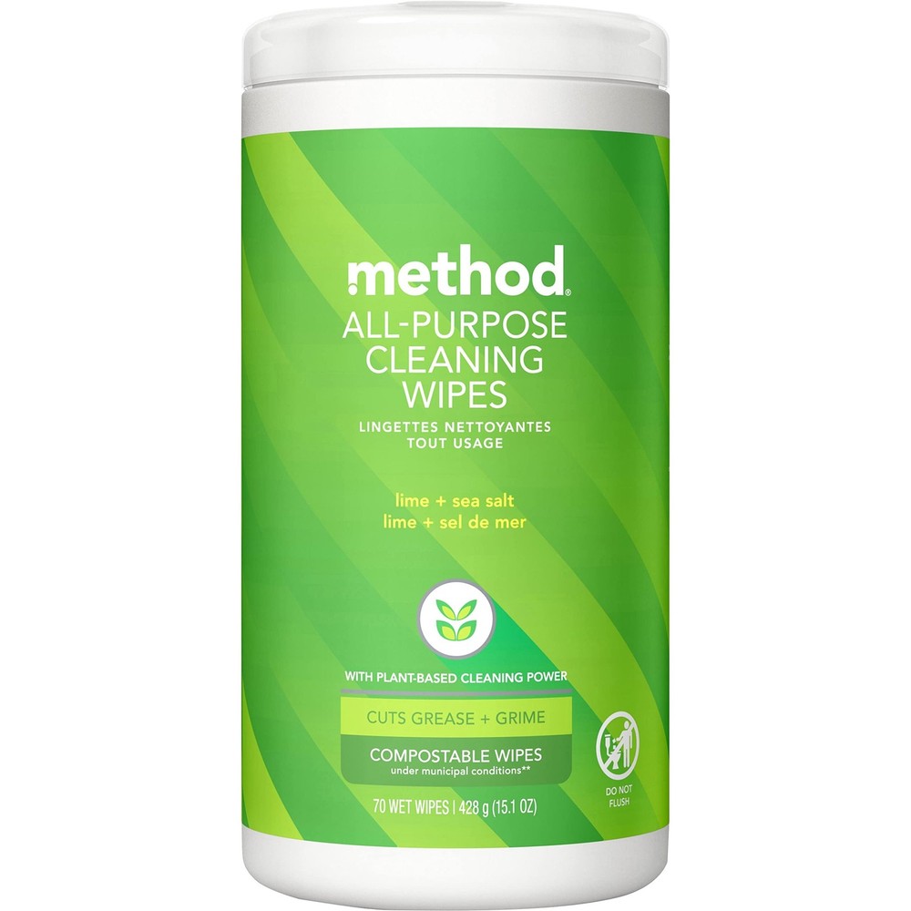 Cleaning Wipes All Purpose Lime Sea Salt 70 Count Method