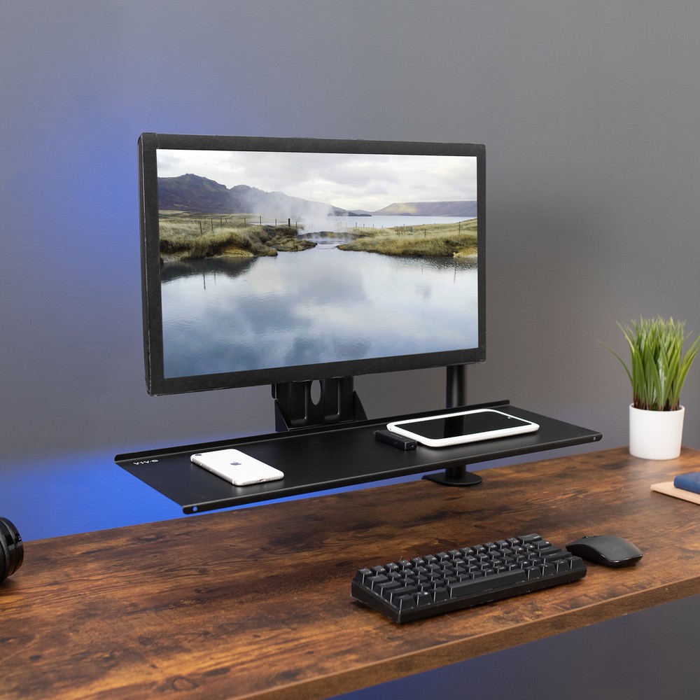 VIVO Computer Keyboard & Mouse Platform VESA Mount Attachment 25.5” x 8" Tray