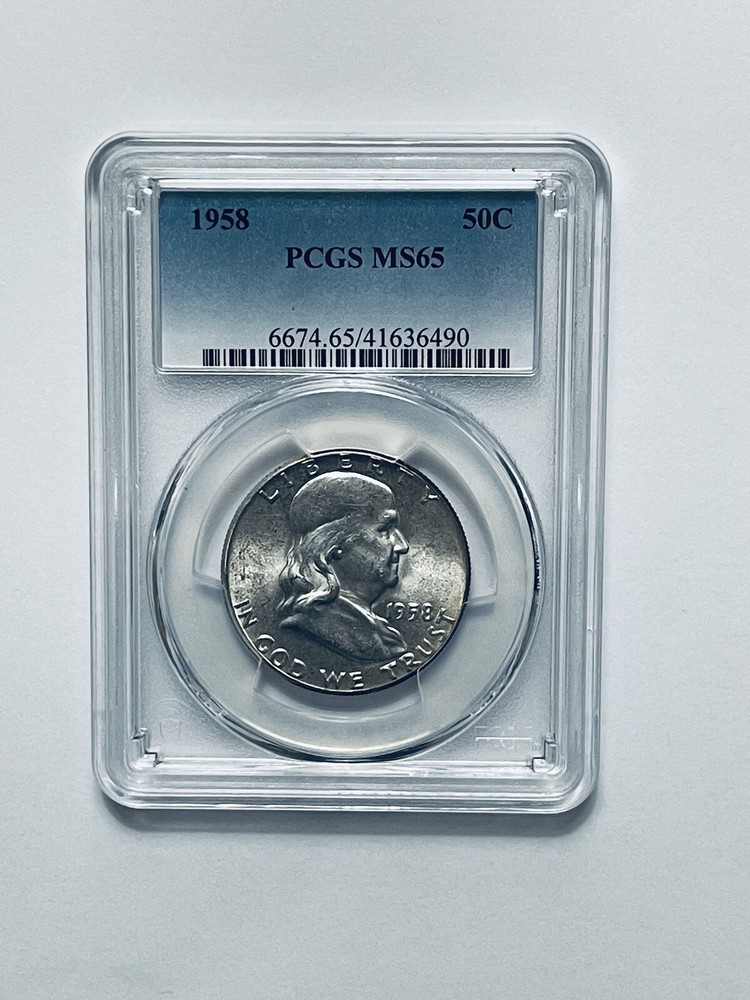 1958 Franklin Silver Half Dollar PCGS MS65