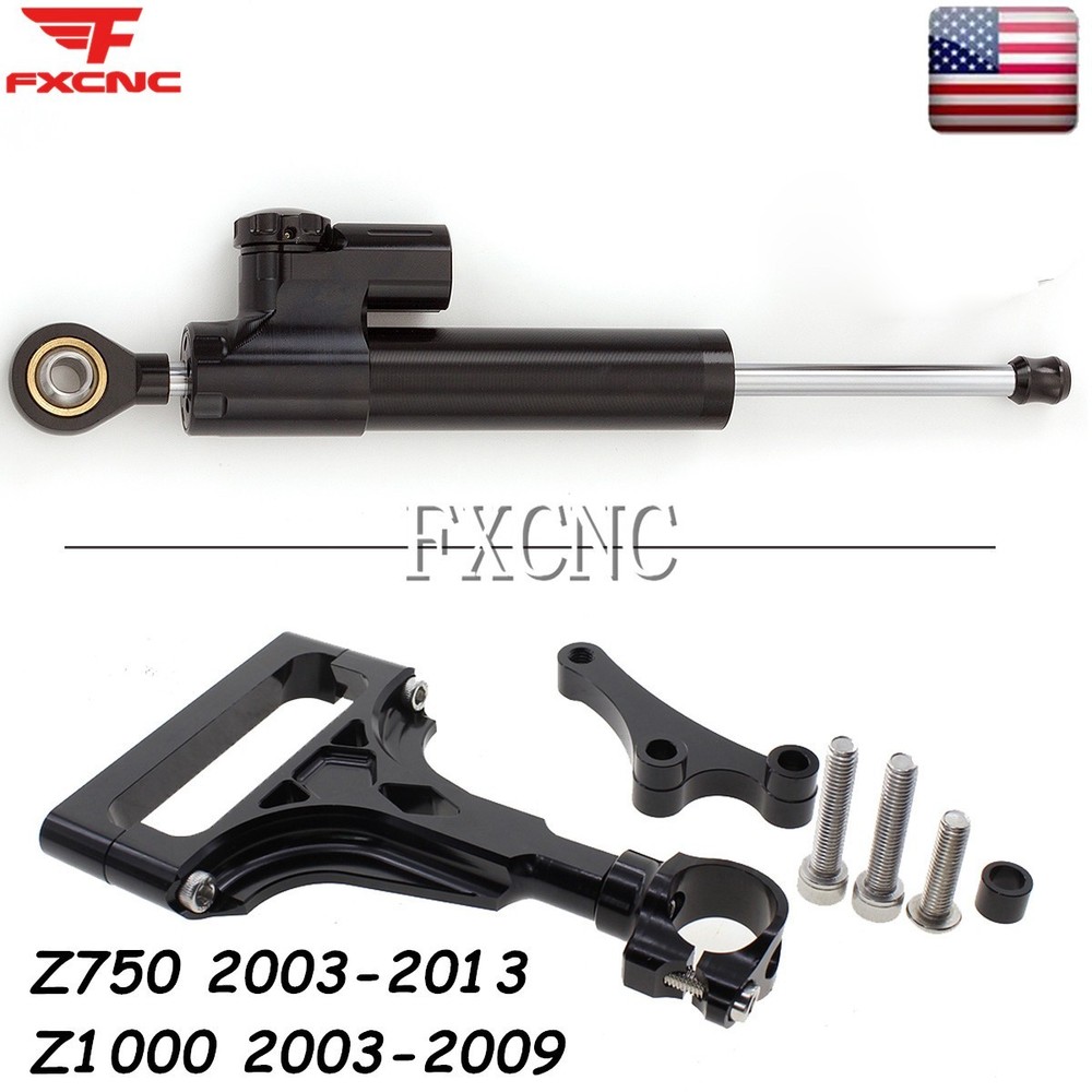 Steering Damper Stabilizer & Mount Bracket Support For Kawasaki Z750 2003-2013