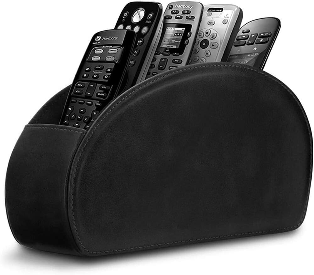 Leather Remote Control Holder with 5 Compartments Box/Tray