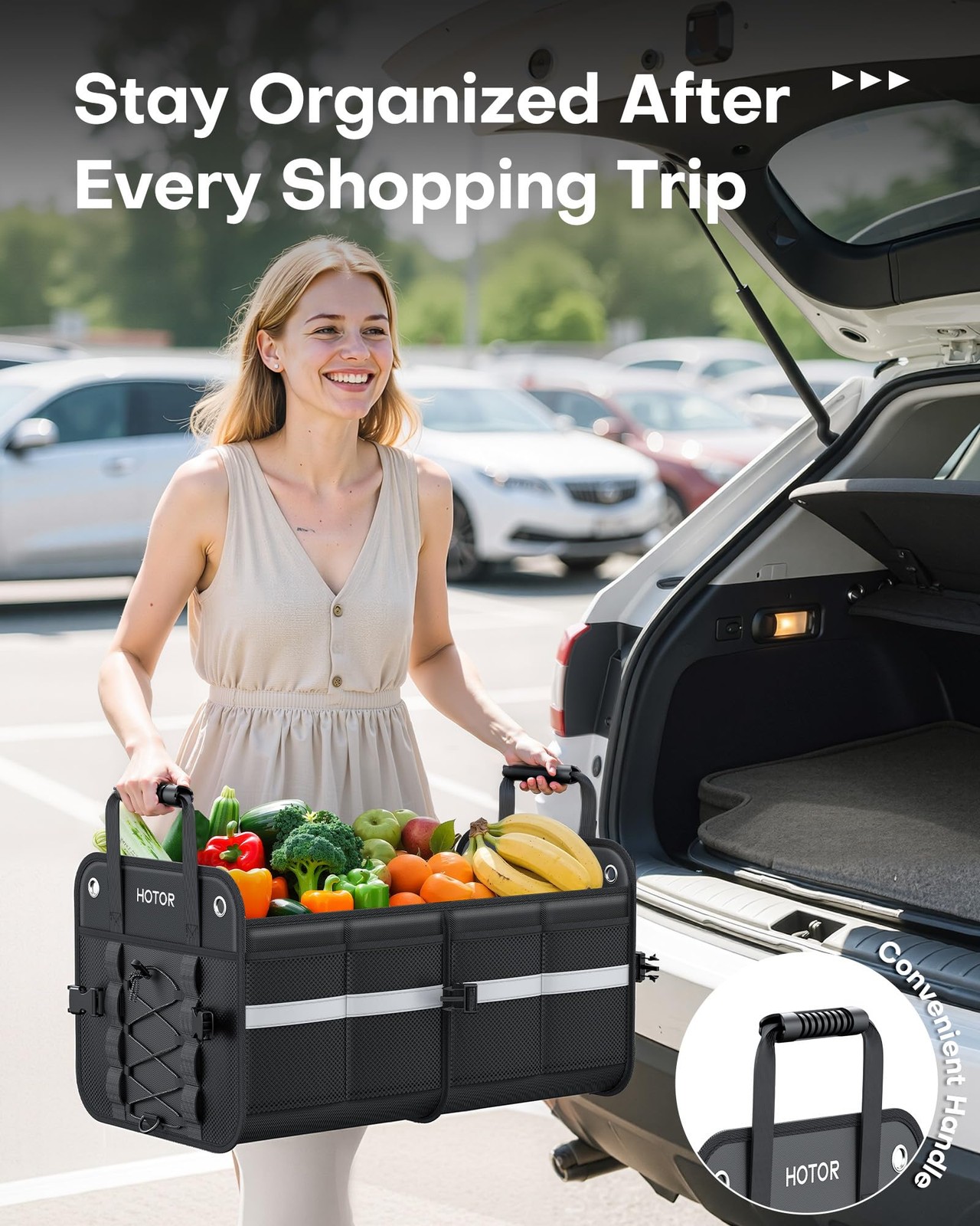 Car Trunk Organizer – Collapsible Storage Box for SUV, Truck, Van, Sedan