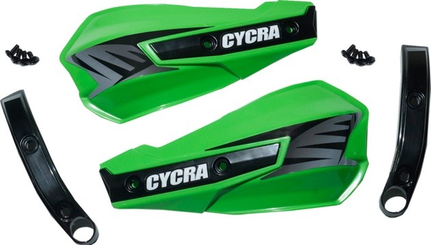 Cycra Vortex Handguard Replacement Shields with Abrasion Guards Green