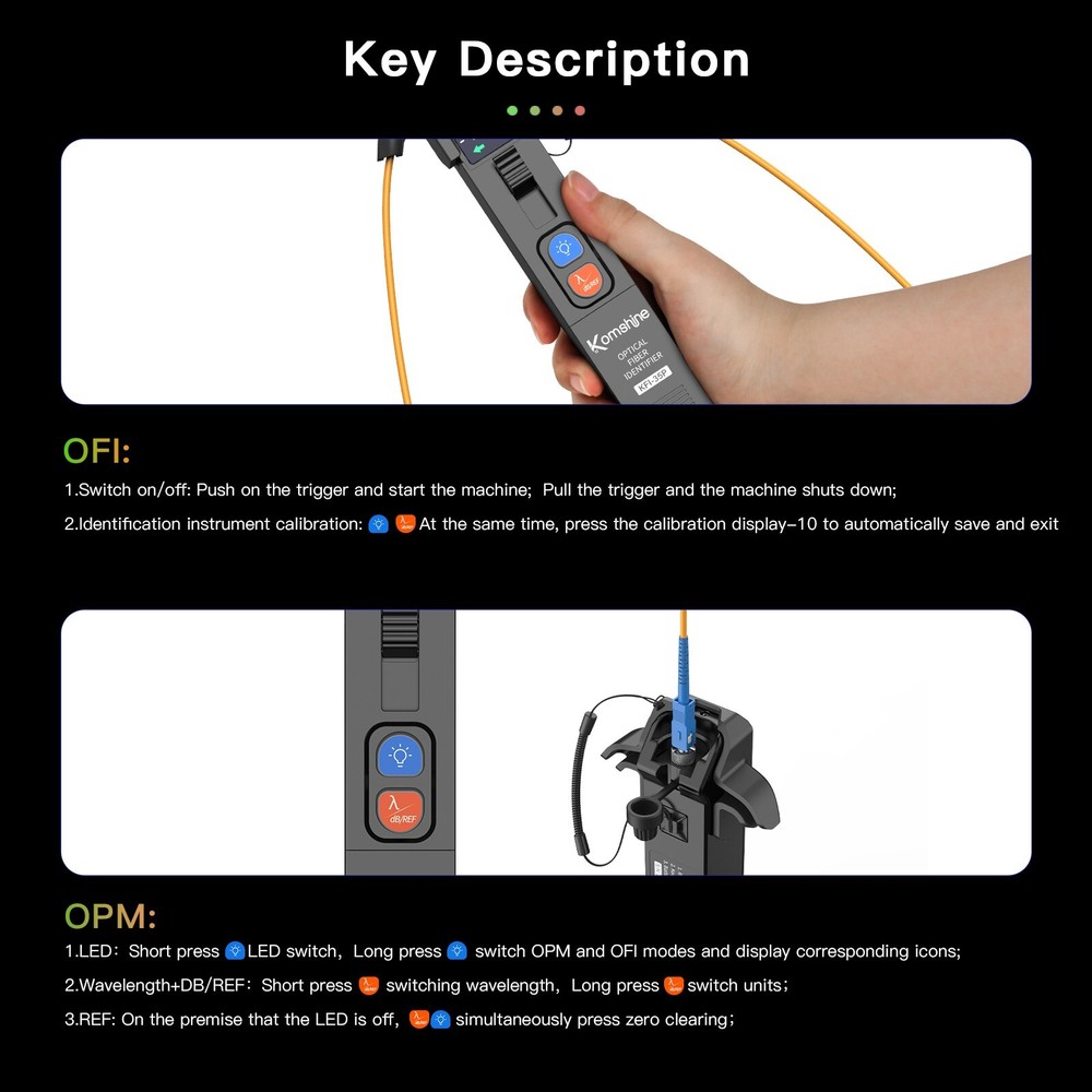 Fiber Optic Traffic Identifier Komshine KFI-35P 2-in-1 Identifier + OPM Function