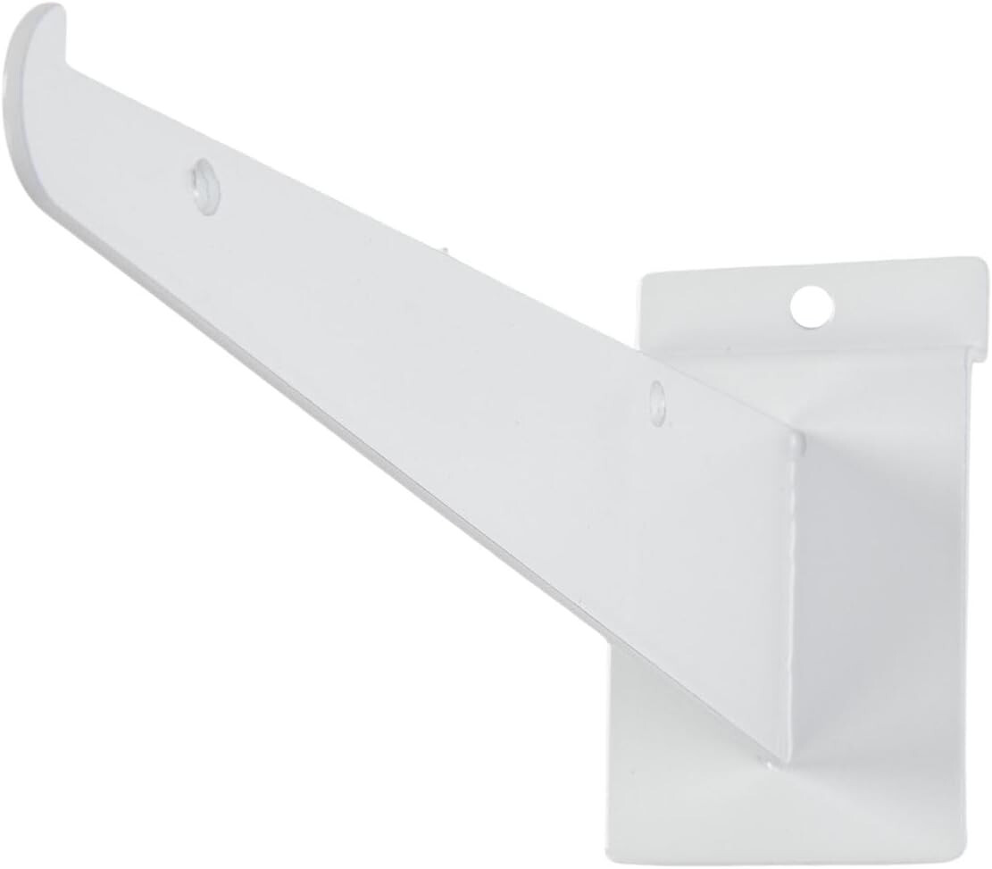 6 Slatwall 10" Knife Shelf Brackets White Lip Retail Shelving Display Bracket