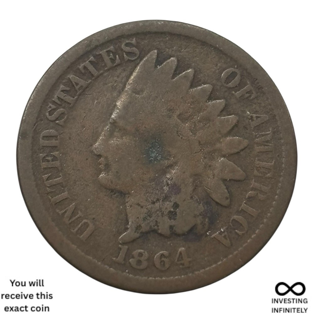 1864 Indian Head Cent X-1002