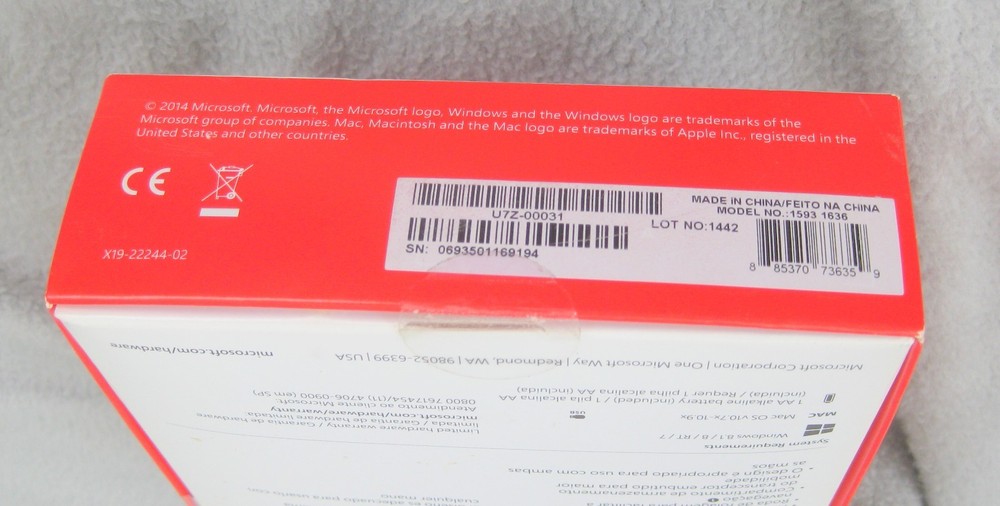 Microsoft Wireless Mobile 1850 Mouse (Red)