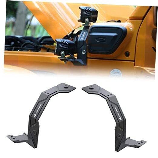 Dual A-Pillar Light Mounting - Windshield LED Light Brackets for Off Black-A