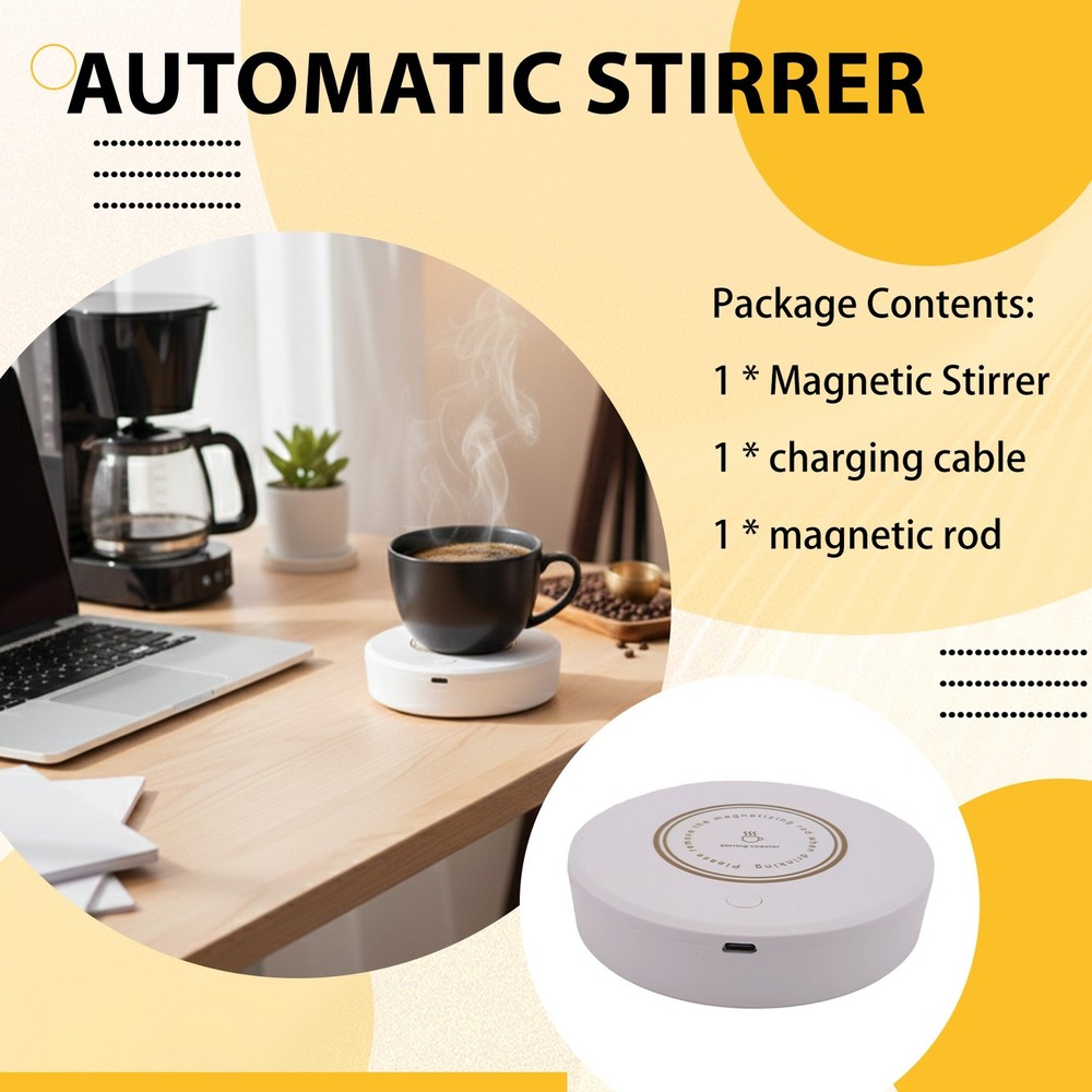 Compact Magnetic Stirrer, Automatic Beverage Mixer, USB-C Rechargeable,4804
