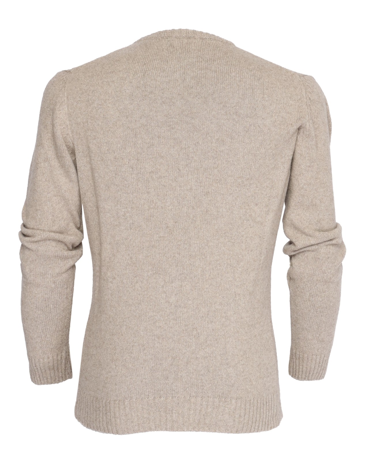 NWT EZZELINO SWEATER pure cashmere 4-ply crewneck beige luxury Italy L