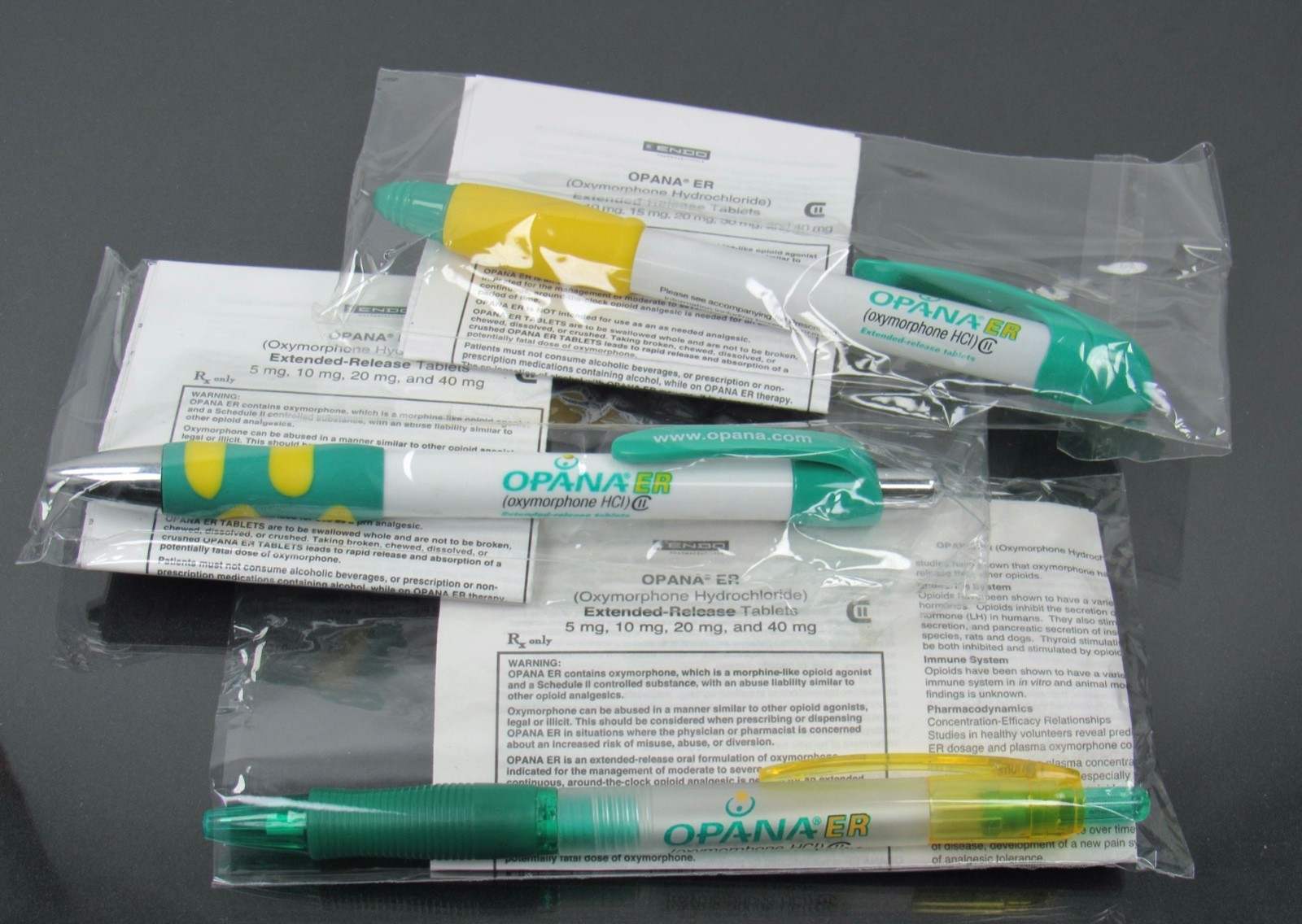 OPANA Lot Clock Pens Magnets Floating Pills Note Holder Drug Rep Pharmaceutical