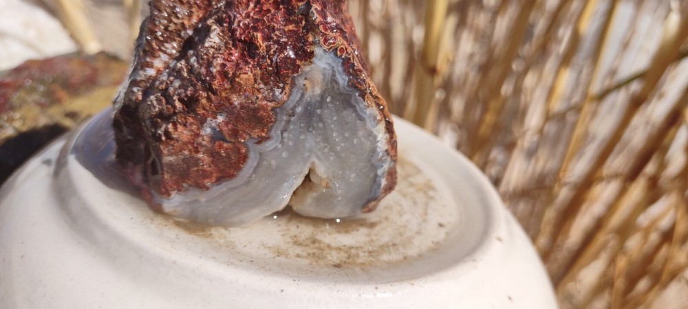 Specimen Blue Chalcedony Beautiful Agate Geode Collector Special