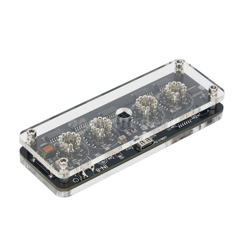 IN-8 4Digit Nixie Tube Clock Desktop Clock Advanced+LED Backlight Remote Control