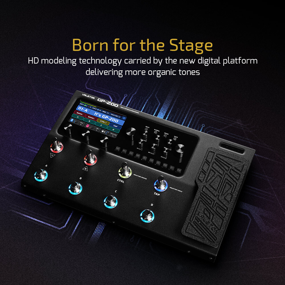 Valeton GP-200 Guitar Bass Amp IR Cabinet FX Loop Expression Effects Processor