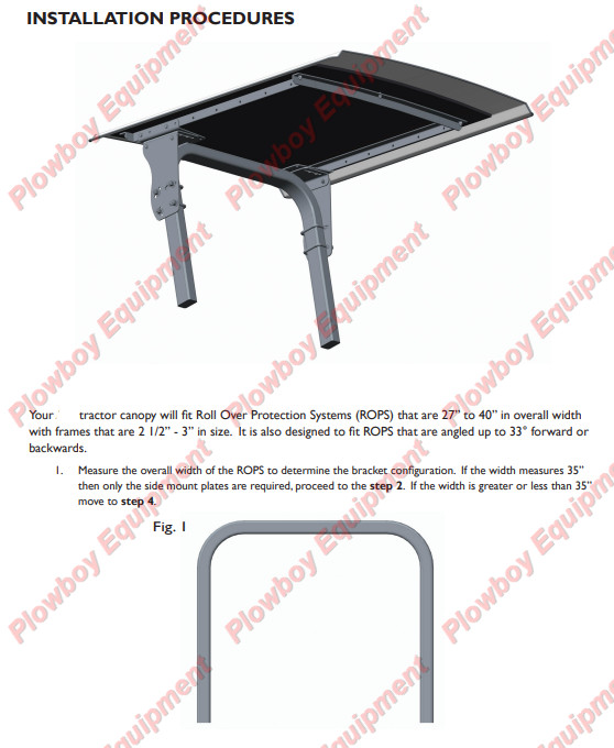 Green Metal Canopy for John Deere Tractor ROPS W/ Brackets Size 46.5" x 58" READ