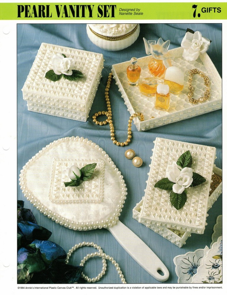 Pearl Vanity Play Set 3 Plastic Canvas Patterns Crafts Projects By Annies Attic