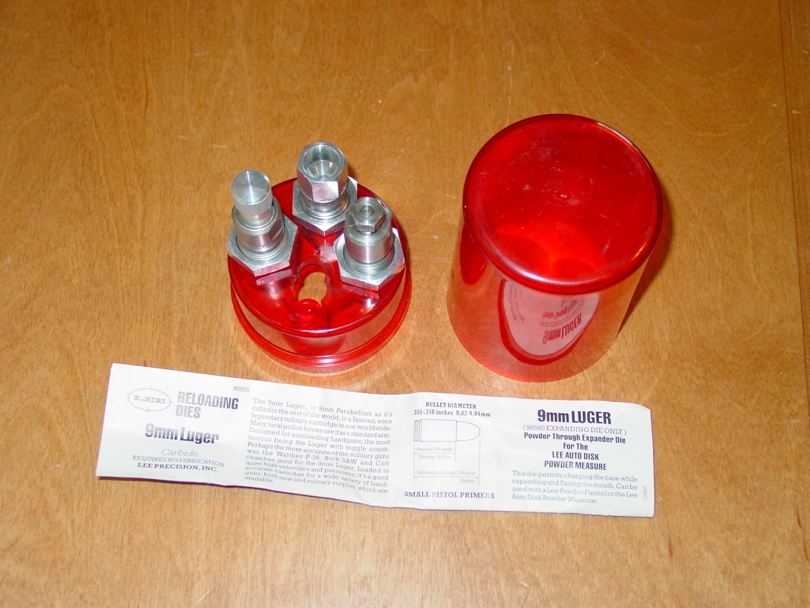 Lee 9mm Luger 3 Die Carbide Reloading Die Set 90580