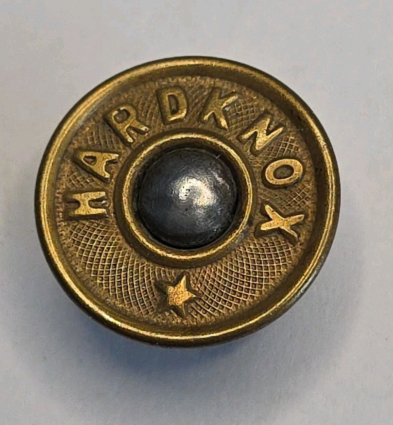 Antique HARD NOX Brass Lapel Button Uniform Button