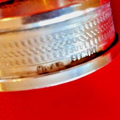 Vintage Silver Engine Turned Round Napkin Ring Hallmark Birmingham 1950