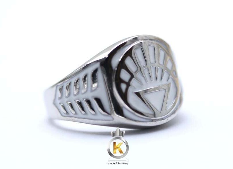 White Ring White Lantern Silver 925 White Enamel White Lantern Ring