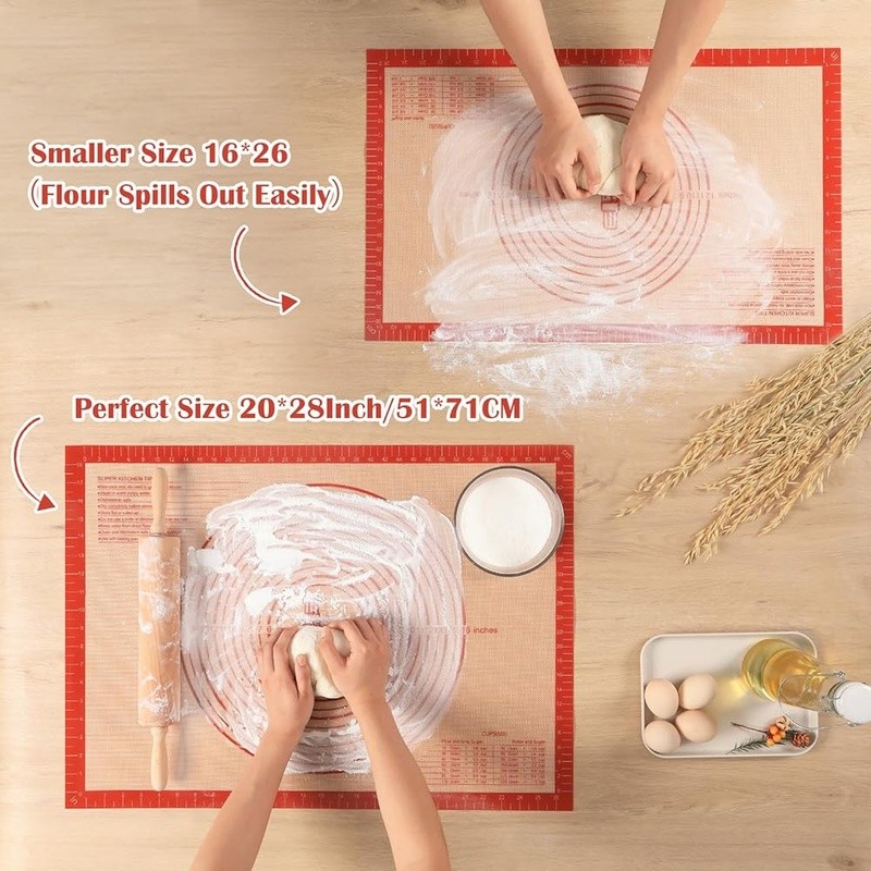 Nonstick Silicone Baking Mat Pastry Dough Rolling Mat Countertop Kitchen Tool US