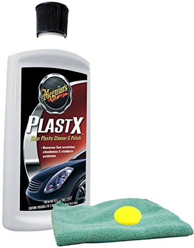 PlastX Clear Plastic Cleaner & Polish (10 oz) Bundle with Microfiber Cloth &
