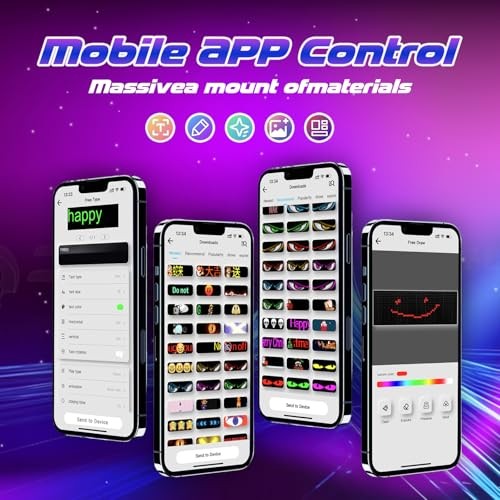 Devil Eyes Light for Windshield,Flex Led Display for Car, Programmable LED