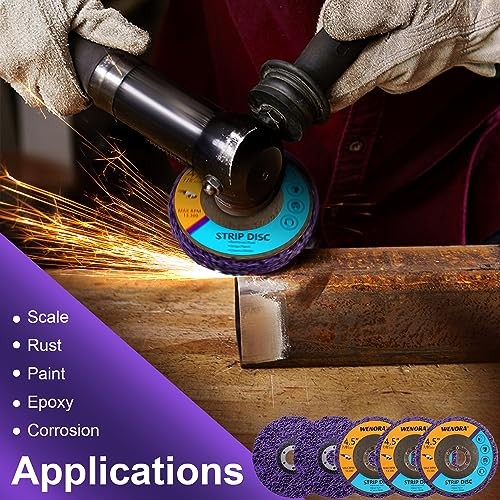 10 Pack Strip Discs Stripping Wheel for Angle Grinder, 4-1/2" x 7/8" Rust