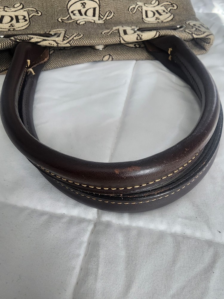Dooney & Bourke DB Logo Dark Brown Double Handle Mini Tassel