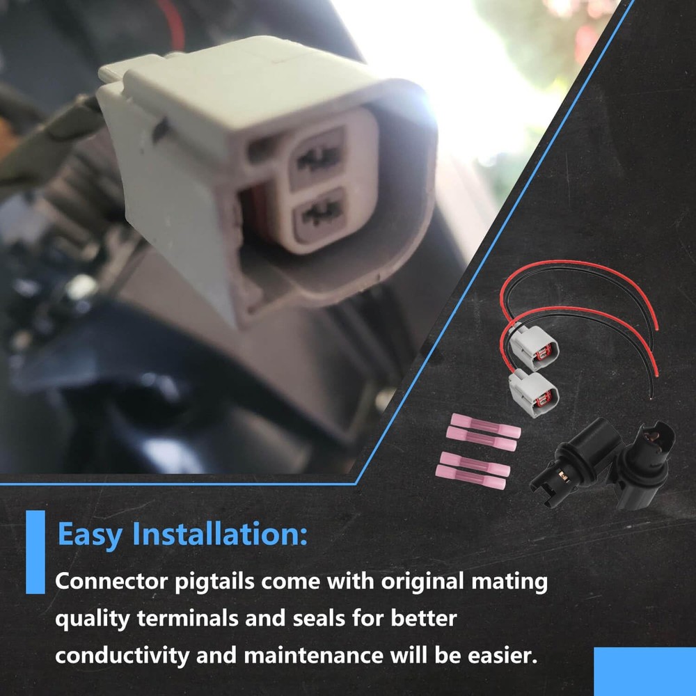 2-Pack Side Marker Light Bulb Socket Connector Pigtail Harness Kit, Fit for Ford