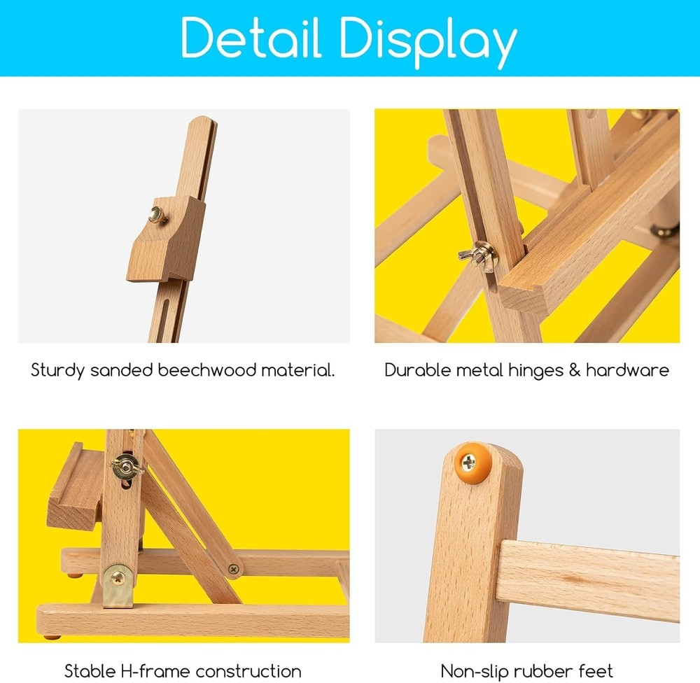 Tabletop Easel for Painting H-Frame, Adjustable Painting & Display Table Top Eas