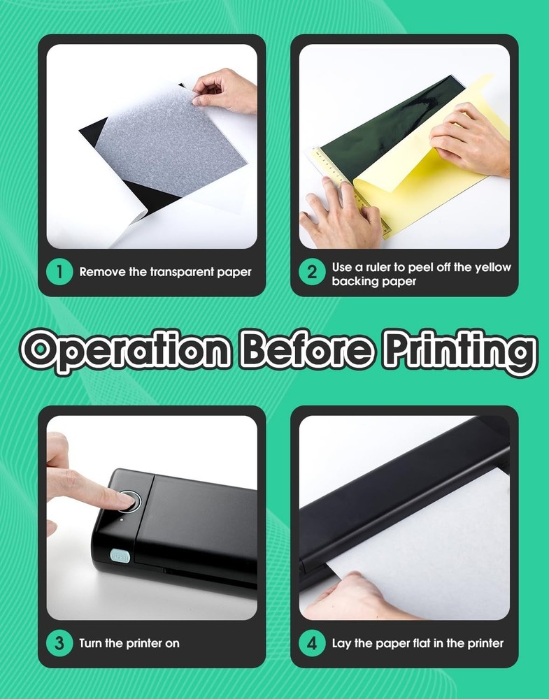 Phomemo M08F Wireless Thermal Tattoo Stencil Printer with 10pcs Transfer Paper