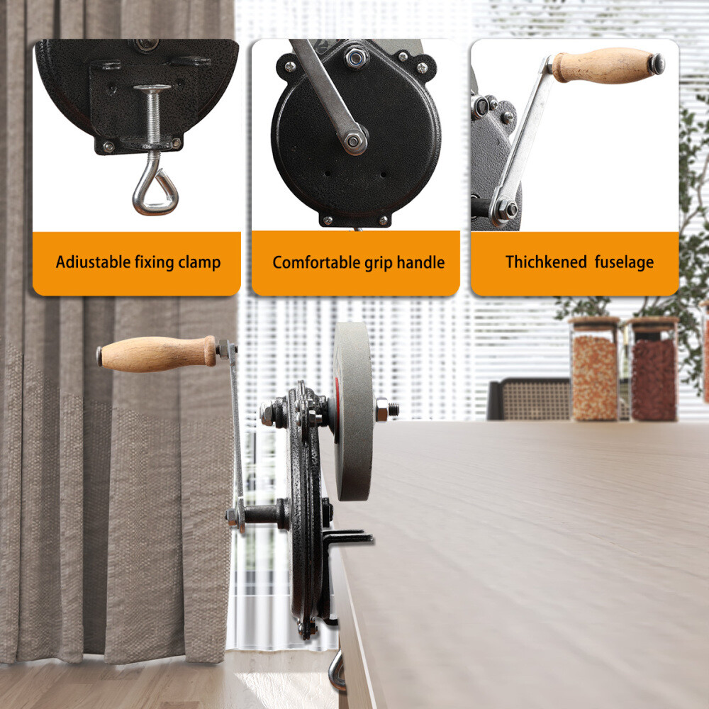 6” Hand Grinder Bench Mount Hand Crank Grinder Sharpener Tool Knives Sharpener