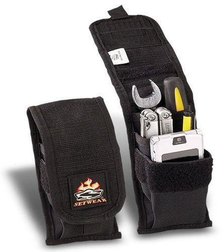 Utility Pouch by SetWear - Closure Type: Loop, Hook - Black - 7" Tall x 3" Wide