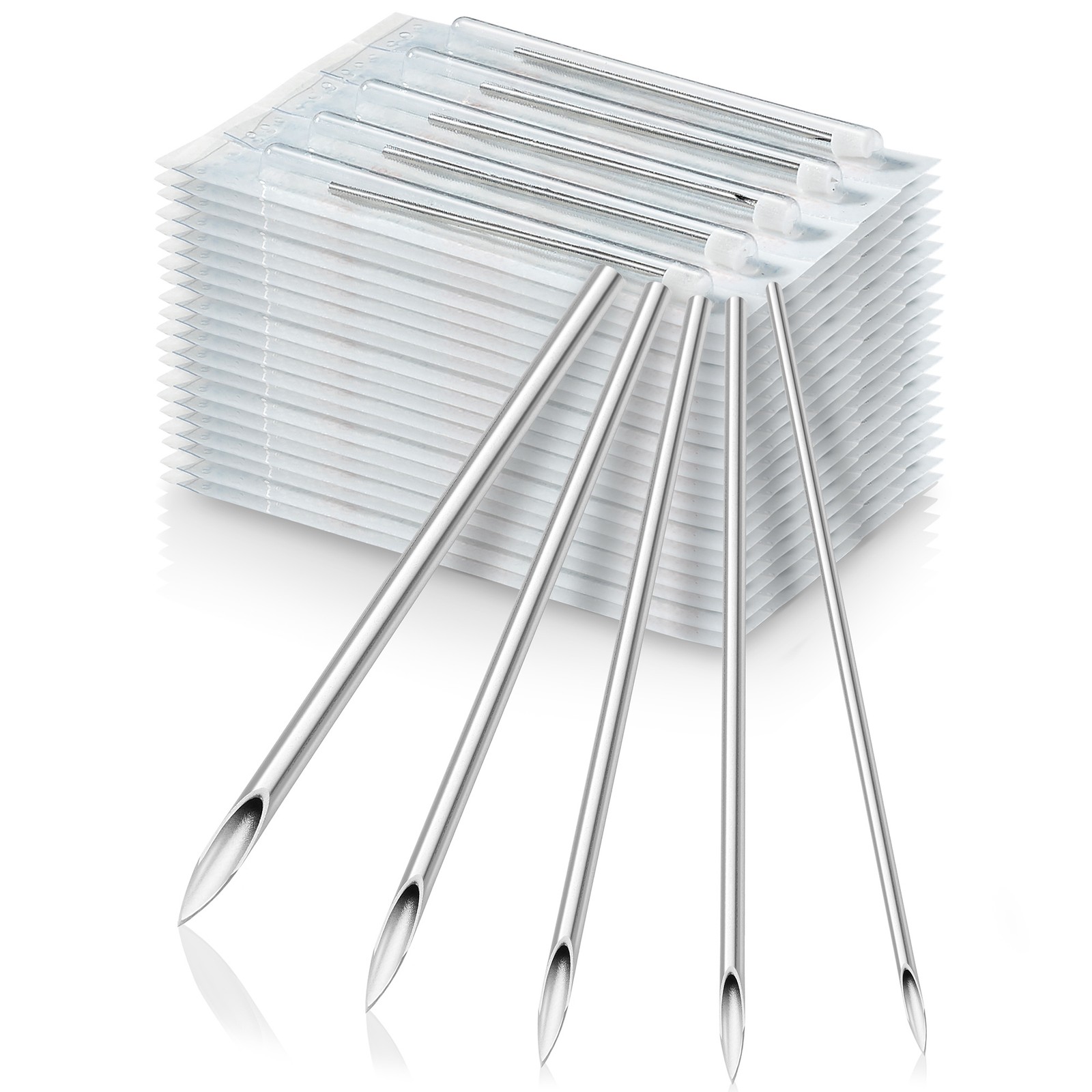100 Mix Body Piercing Needle Sizes 12g, 14g, 16g, 18g and 20g (20 pcs each)