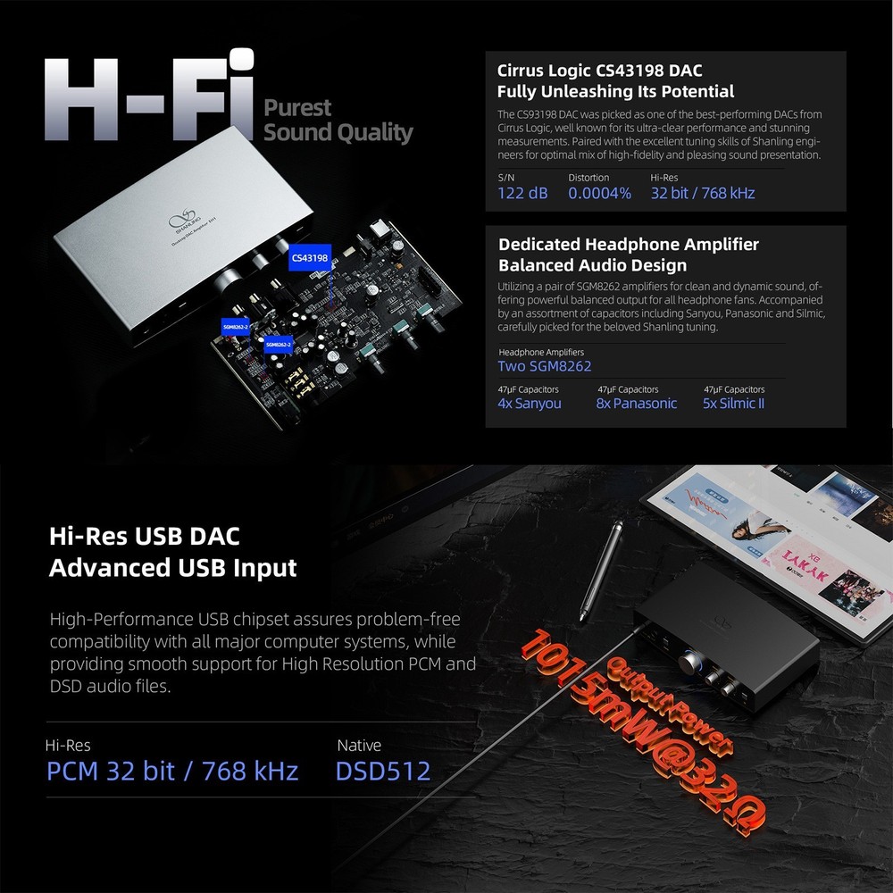 Shanling EH1 Desktop Headphone DAC/Amp - Silver