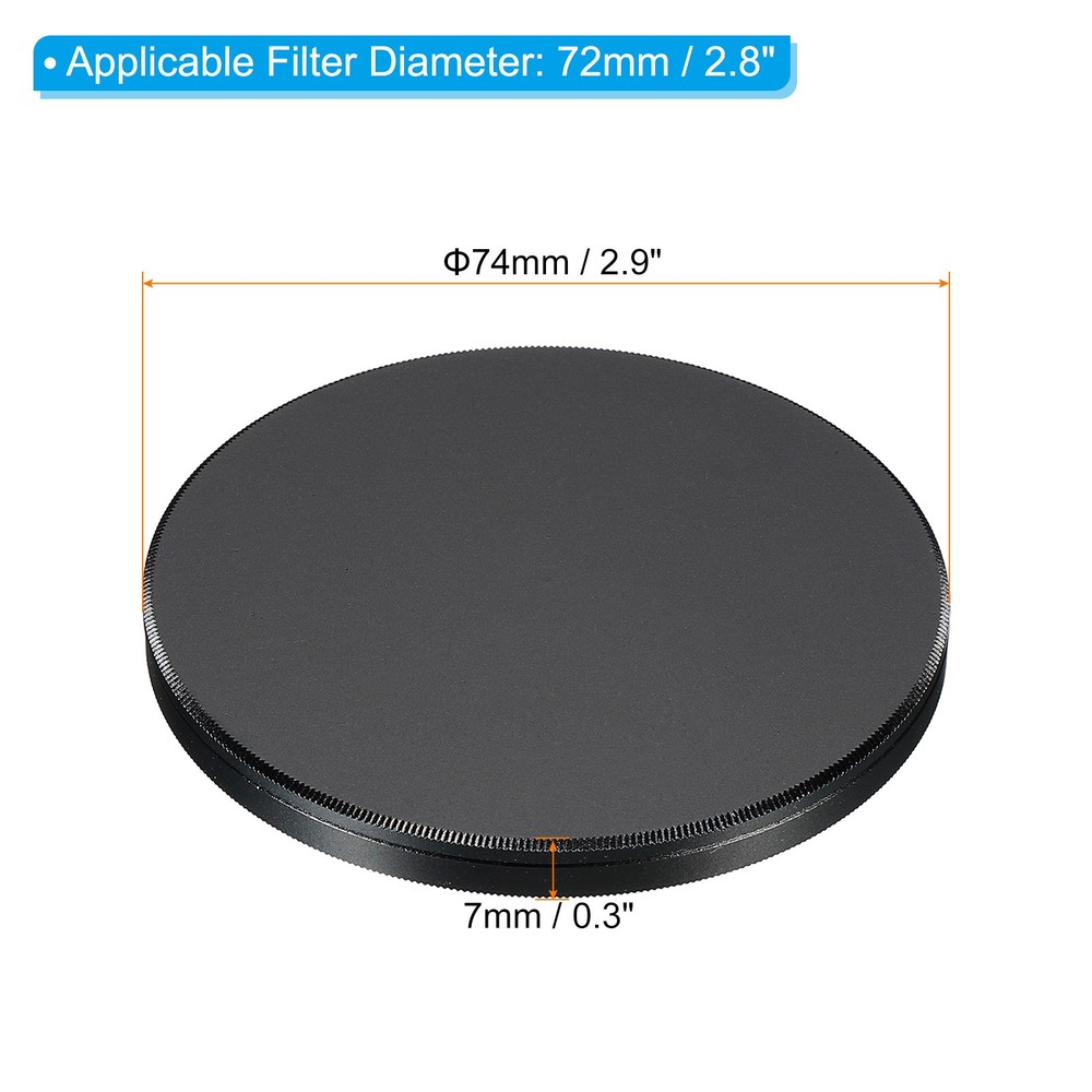 72mm Lens Filter Stack Cap Aluminum Alloy Circular Filter Stacks Black