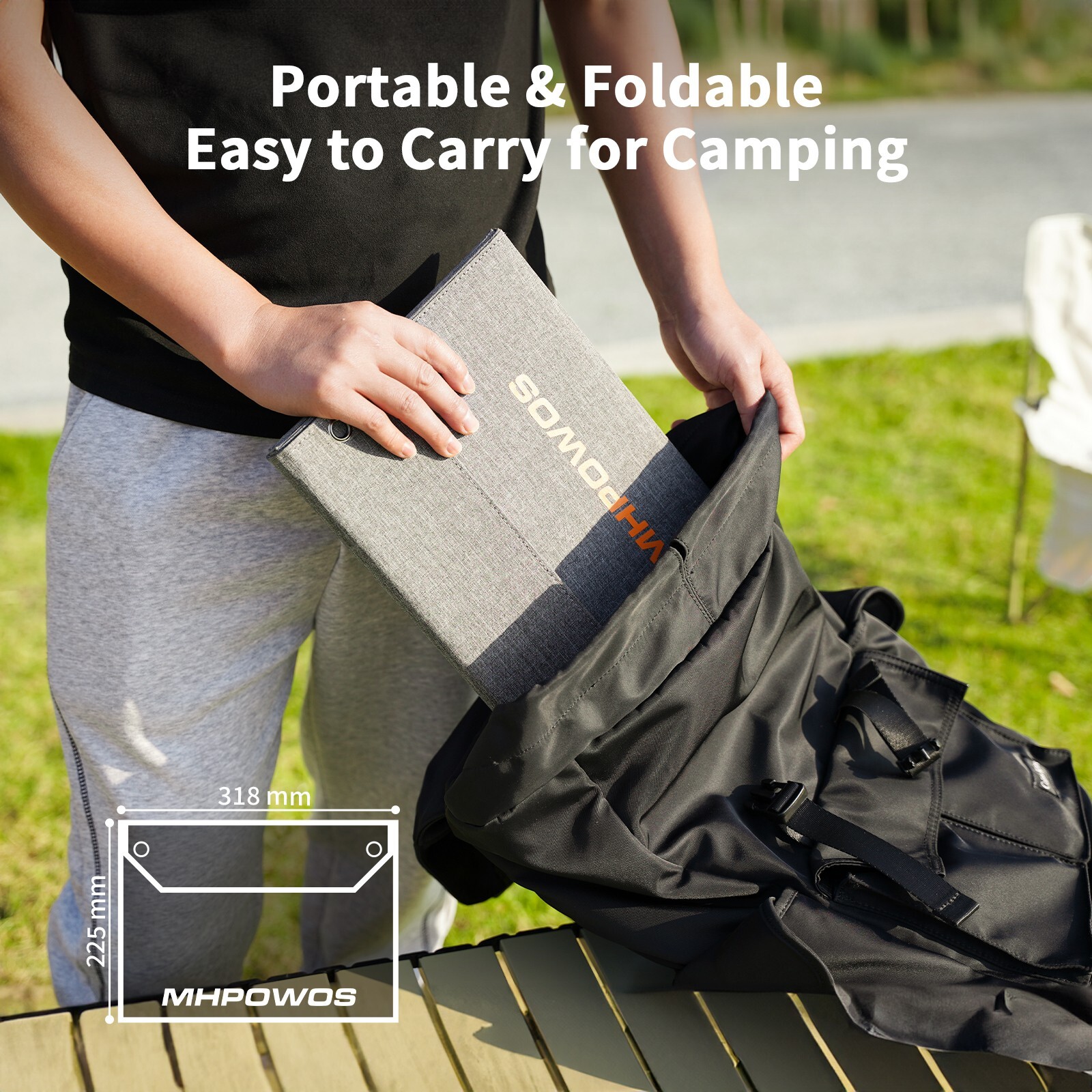 MHPOWOS USB Portable Solar Panel 40W Camping Backpacking Hiking Gear Equipment