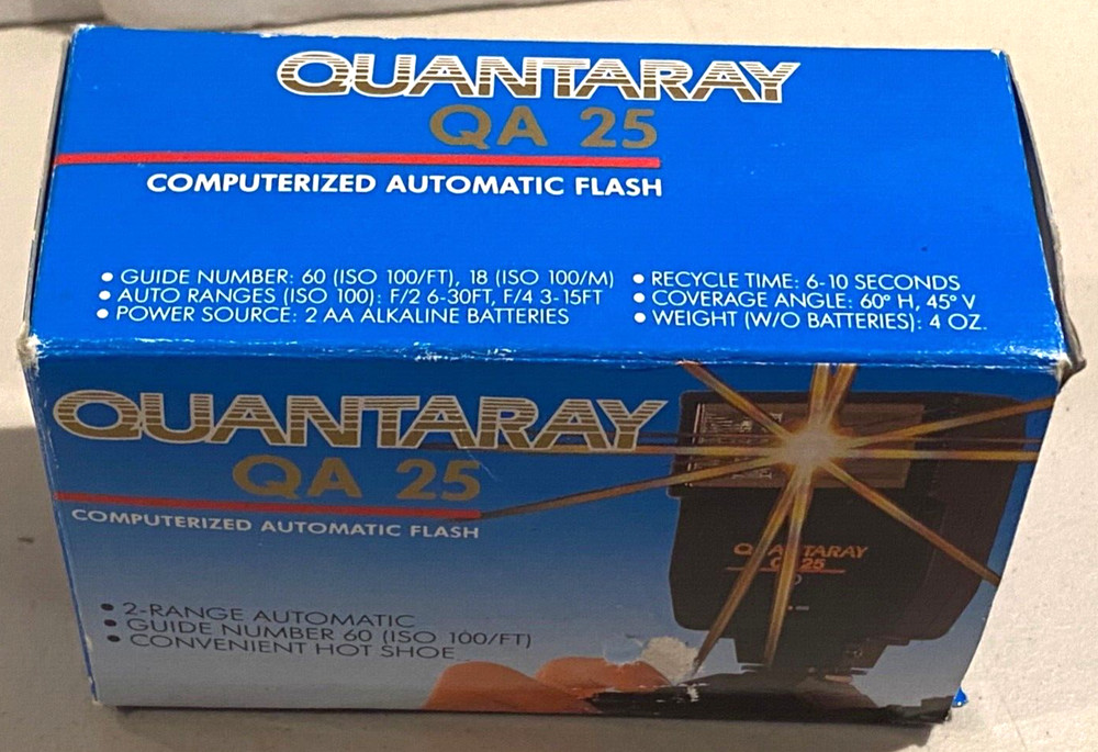 Quantaray QA 25 Computerized Automatic Flash Unit in Box