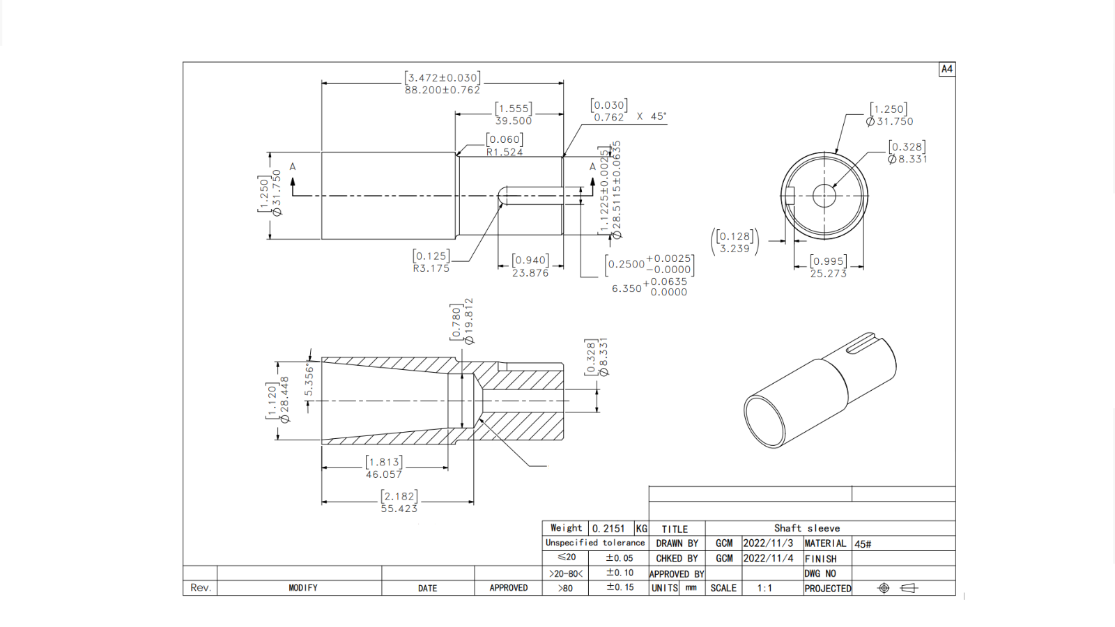 Crank shaft Adapter Taper to 1 1/8" In. 1/4 key Briggs & Stratton Vanguard 37hp
