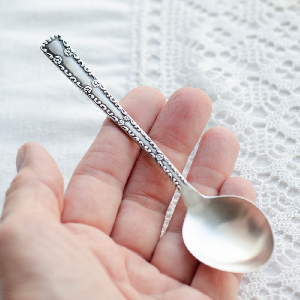 Tea spoon mismatched flatware set Small spoons from USSR, Soviet flatware set