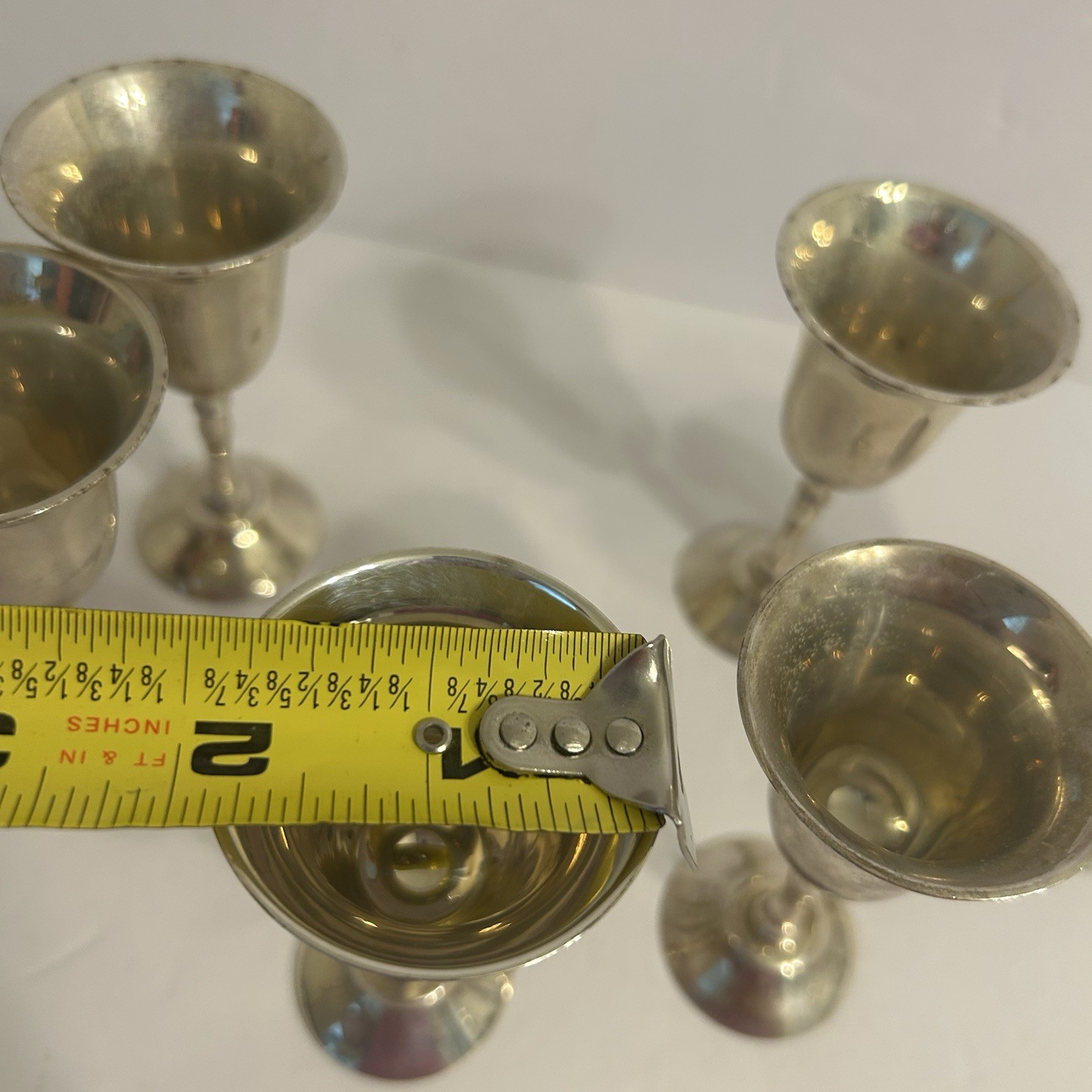 Set of Six Vintage Silver Plate Wine Goblets 1oz Made In India EUC