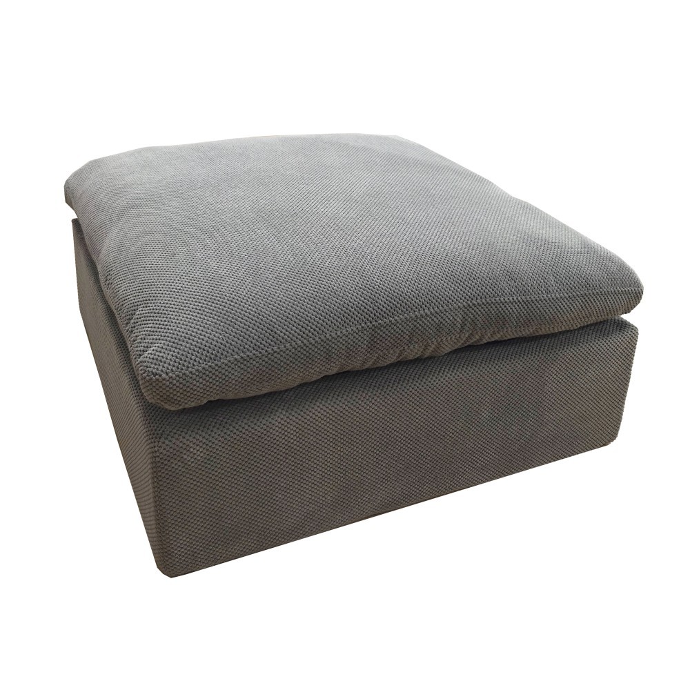 Light Gray Ottoman, Polyester Blend Upholstery, 40x40x20 in, No Setup